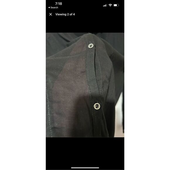 Helmut Lang High Low Hem Button Front Long Sleeve Blouse Black Size S Capsule - Picture 8 of 9